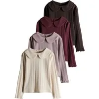 The Set Langarmshirt The Set Langarmshirts mit Lochmuster, 4er-Pack (4-tlg)