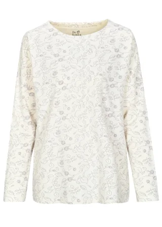 IN LINEA - Da.-Shirt Soft Stretch cloud leafs - Gr. - 36