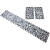OTTO home Bettumrandung Oriental, Made in Belgium, Höhe 7 mm, (1-tlg), Läufer-Set, Kurzflor, Orient-Optik, mit Bordüre, pflegeleicht, elegant