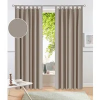 OTTO home Vorhang Parry (2 St), Schlaufen, blickdicht, Polyester, 2-er Set, blickdicht, monochrom, basic