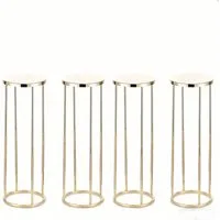 GarveeMore Blumenständer 4pcs Gold Metall Anlage Ständer, Zylinder Pedestal Ständer