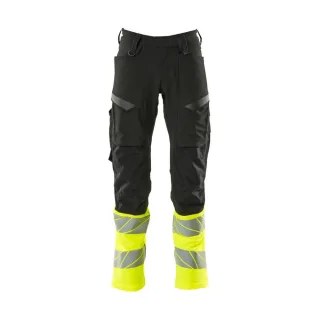 MASCOT Herren Hose mit Knietaschen ACCELERATE SAFE Schwarz / Hi-vis Gelb 49 - 19879-711-0917-90C49