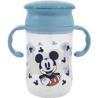 Disney Mickey Mouse Trinkflasche Trinklernbecher 395 ml – 360° Becher mit Griffen und Deckel