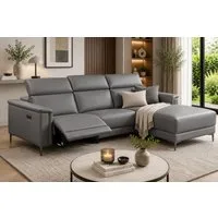 OTTO home Ecksofa LUND, Lederoptik, L-Form, 261cm, man./elektr. Relaxfunktion (USB-A), mit USB A-Anschluss bei elektrischer Variante und Kopfteilverstellung