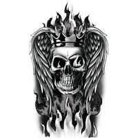 Fiestas Guirca Theaterschminke Halloween Tattoo Totenkopf, 14 x 30 cm