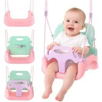 KRUZZEL Babyschaukelsitz Kinderschaukel 3-in-1 Gartenschaukel (Spar-Set, 1-tlg), Rückenlehne, Sicherheitsbügel und Gurt sorgen für stabilen Halt