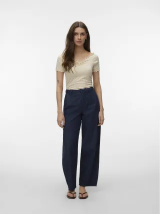 VERO MODA - VMZELDA HR BARREL PANTS SI353 Dark Blue Denim - Gr. - 26/30