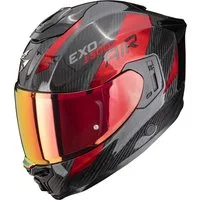 Scorpion Exo Motorradhelm Exo-1500 Carbon Air Platted Helm, antifog beschichtet,Notfallsystem-Polsterung (EQRS),geeignet für