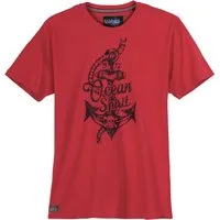 redfield Print-Shirt Redfield T-Shirt Ocean Spirit Herren Übergrößen, rot