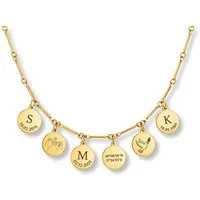 BS Schmuckdesign Kette mit Anhänger mit Gravur Halskette personalisiert Gravurkette persönliche Kette 18K vergoldet (inkl. Gravur), personalisiert inkl. Geschenkbox