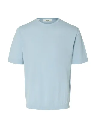 selected men - SLMTORINO SS KNIT REG CREW NECK NOOS Skyway - Gr. - L