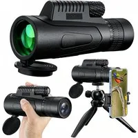 AFKSMILE 10-30x50Zoom Monokularteleskop Erwachsene mit Smartphone Halter Stativ Monokular (Monokular klein mit BAK4-Prisma und FMC-Objektiv Wildtiergeheimnisse)