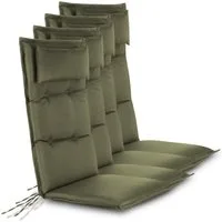 Aspero Hochlehnerauflage 4 Hochlehner Stuhlauflagen Sitzpolster, (Set), Wasserdicht
