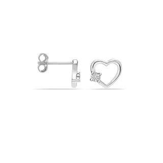 Herzohrringe für Damen aus 925 Sterling Silber mit Zirkonia BIPE079