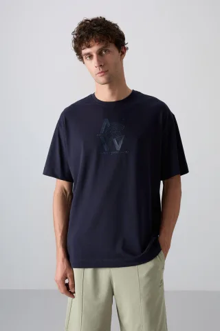 Übergroßes Logo-Print Kurzarm-T-Shirt