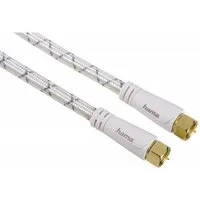 Hama 1,5m Sat-Kabel 120dB 8K 4K HD TV Antennen-Kabel Weiß Video-Kabel, F-Stecker, Kein (150 cm), TV 8K 4K Ultra-HD HD+ HDR DVB-S2 Koax-Kabel Koaxial-Kabel F-Stecker