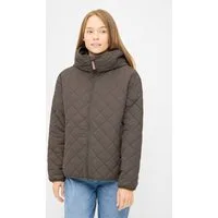 Derbe Steppjacke Quiltby Short Wasserabweisend, Kapuze, 2-Wege Reisßverschluss