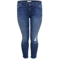 ONLY CARMAKOMA Skinny-fit-Jeans Skinny Stretch Jeans Destroyed Denim Plus Size Übergröße CARWILLY für (1-tlg) Baumwolle unifarben elastisch Reißverschluss casual-Style