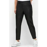Sheego Jerseyhose Leggings aus leicht glänzendem Lederimitat