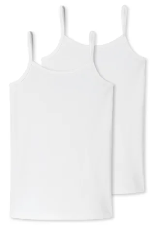 SCHIESSER - 2PACK Spaghetti-Tops weiss - Gr. - 164
