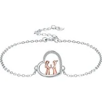 LuxusKollektion Charm-Armband Schwester Armband Damen Silber 925 Herz Anhänger Schmuck Mutter