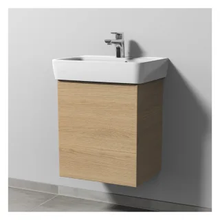 Sanipa 3way Waschtischunterbau zu Geberit Renova Plan Waschtisch mit 1 Tür, Eiche-Nordic SM87248
