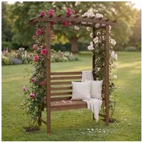 MCW Gartenbank MCW-Q21, Eleganter Rosenbogen mit integrierter Sitzbank