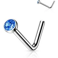 Order & Smile Schmuck Nasenpiercing Nasenstecker Titan: Nasenpiercing Kristall Stecker gebogen, pflegeleicht
