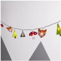 Lights4fun LED-Lichterkette 30er Woodland Filz Kinder Lichterkette