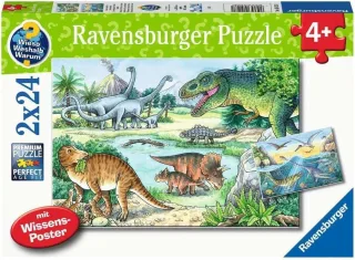 Ravensburger Puzzle 05128 - Saurier und ihre Lebensräume [2x24 Teile]