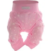 La Bortini Schlupfhose Baby Hose Mitwachshose in Grau oder Weiß mit Sternchen aus Baumwolle, neutral, 44 50 56 62 68 74 80 86 92 98