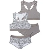 Bench. Set: Bustier (4-tlg., mit Panty) in tonigem Zebramuster