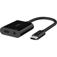 Belkin RockStar 3,5mm-Klinken-Audio- und USB-C-Ladeadapter Audio-Adapter USB Typ C zu 3,5-mm-Klinke, 4,68 cm, kompatibel mit USB-PD und Quick Charge 2.0