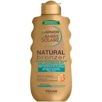 GARNIER Selbstbräunungsmilch AMBRE SOLAIRE SELBSTBRÄUNUNGS-MILCH MIT APRIKOSEN-ÖL, Ohne Flecken, schnell einziehend, hält 1 Woche, spendet Feuchtigkeit.