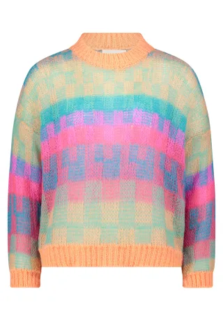 CARTOON - Strickpullover Orange/Pink - Gr. - 42