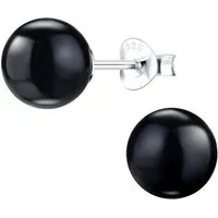 ALEXANDER YORK Paar Ohrstecker PERLE classic 8 mm I schwarz, 2-tlg., 925 Sterling Silber
