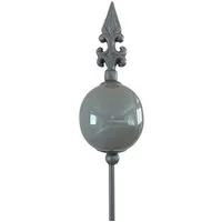 naninoa GmbH Gartenstecker Metall Stecker französische Lilie Gartenstecker grau BETONGRAU 110cm