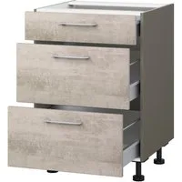 KOCHSTATION Auszugsunterschrank KS-Trea U2AS50 mit drei Auszügen, Breite 50 cm, Höhe 75 cm