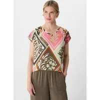 comma Blusentop Bluse Ärmellose Visikose-Bluse mit All-over-Print