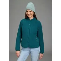 Polarino Fleecejacke aus Teddy-Fleece, Übergangsjacke mit Stehkragen und Knöpfen