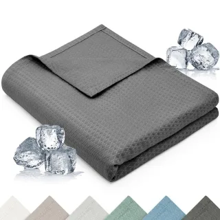 Blumtal Kühldecke, Grau, Textil, 200x230 cm, Oeko-Tex® Standard 100, Wohntextilien, Decken, Kuscheldecken