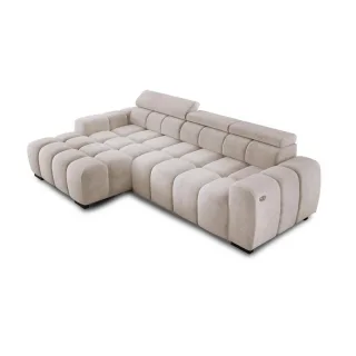 DomoHome Ecksofa, Beige, Textil, Rechteckig, 285x168 cm, Wohnzimmer, Sofas & Couches, Wohnlandschaften, Ecksofas