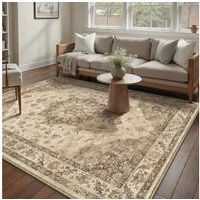 PURECOZY Teppich Kurzflor & Weich, Waschbar & Pflegeleicht, Retro-Design, Rechteckig, Höhe: 6.1 mm, geeignet für verschiedene Innenräume