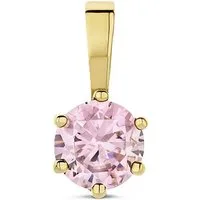 NICEANDnoble Kettenanhänger 585er Gelbgold Kettenanhänger mit turmalinfarbenem Zirkonia