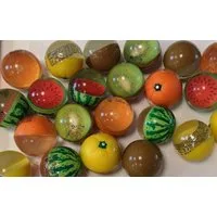Rasehorn Flummi Flummi Früchtedesign ca. 4,3cm, Zitrone, Kiwi Orange, Wassermelone (4-St), Mitgebsel, Kindergeburtstag, Geschenke, Kollektion