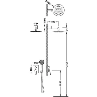 Tres Bausatz 2 Wege Unterputz Einhebelmischer Rapid box für die Dusche , 21638004 21638004
