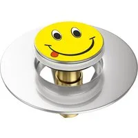 Sanilo Waschbeckenstöpsel Pop-Up Smiley, hochwertig, universell, mit Motiv, 100% wasserdicht