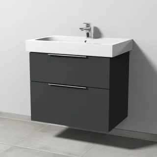 Sanipa 3way Waschtischunterbau zu Geberit iCon Waschtisch mit 2 Auszügen, Graphit-Matt UP6511B