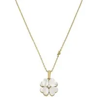 Emporio Armani Kette mit Anhänger Schmuck Geschenk Metall Kleeblatt, mit Zirkonia (synth) - mit Perlmutt