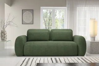 Sofa 3-Sitzer mit Schlaffunktion GASTON in Stoff Puente Grün